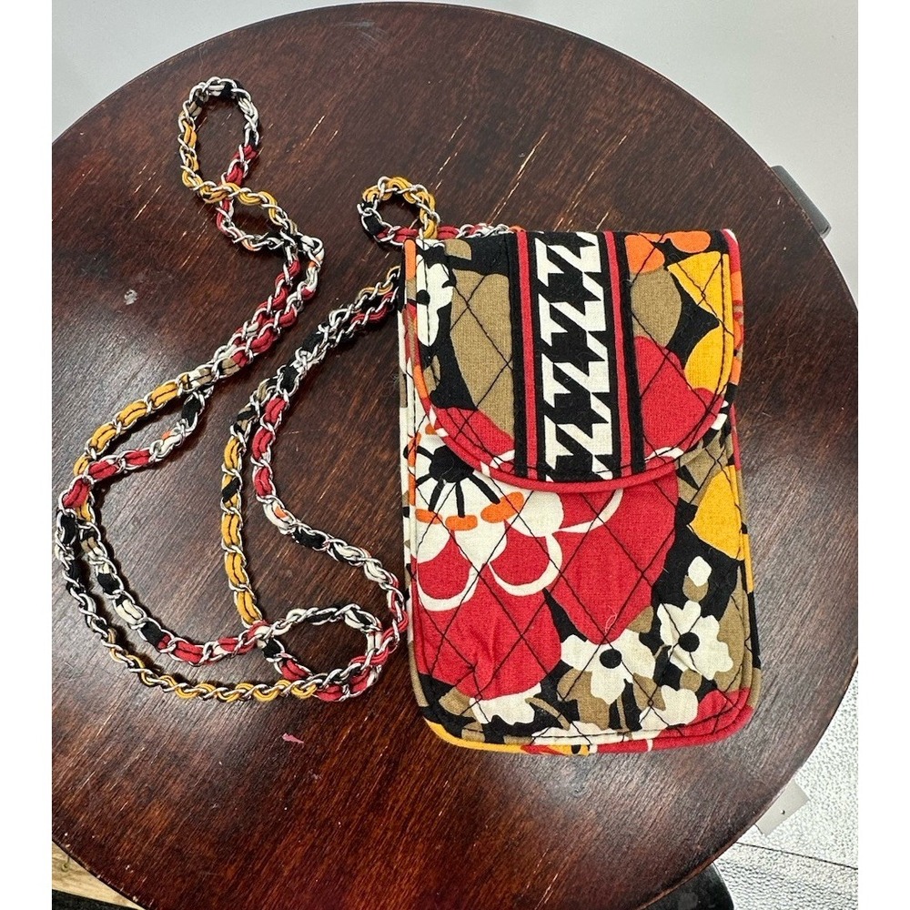 VERA BRADLEY Bittersweet Floral Mini Crossbody Cell Phone Purse Bag Chain Strap
